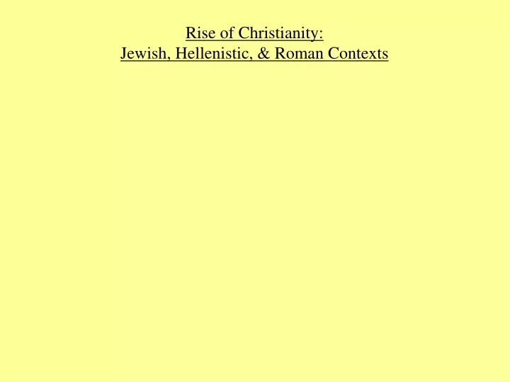 rise of christianity jewish hellenistic roman