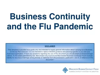Business Continuity and the Flu Pandemic