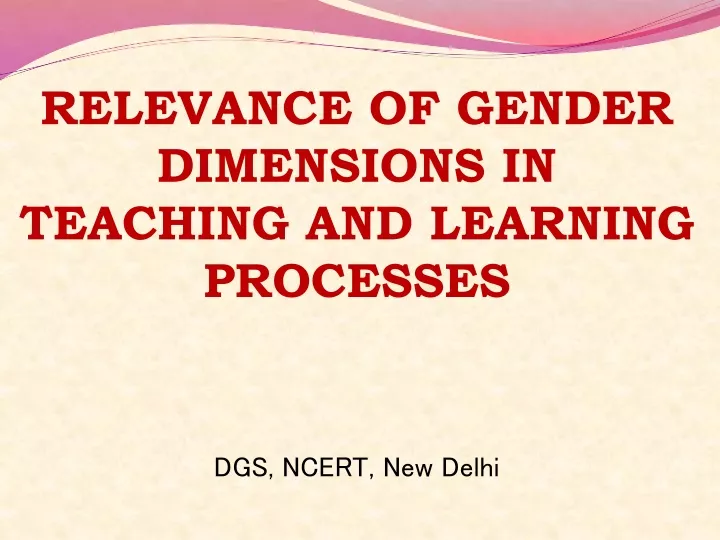 relevance of gender dimensions in teaching