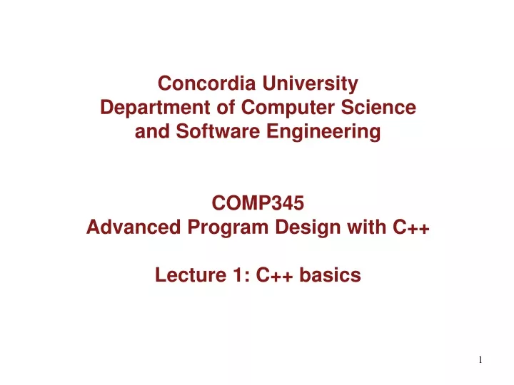 concordia university department of computer