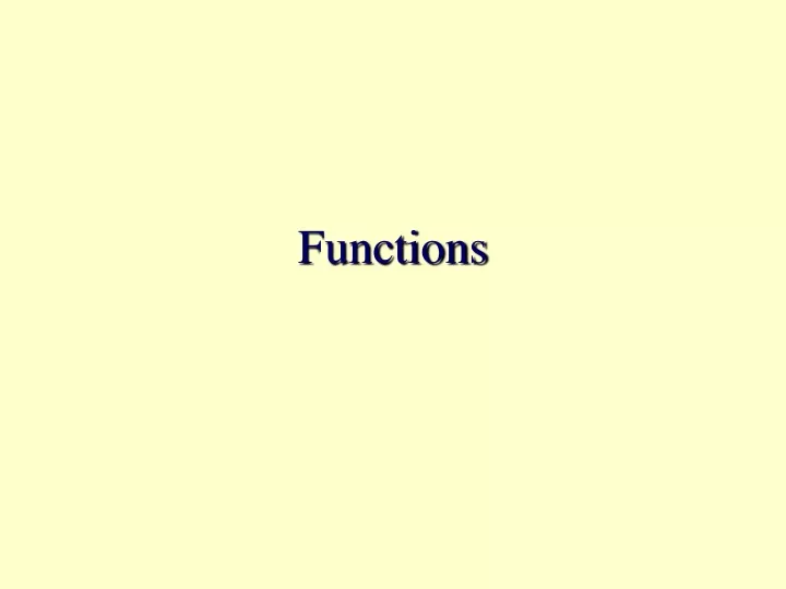 functions