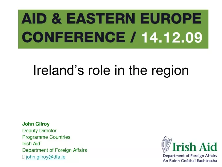 ireland s role in the region