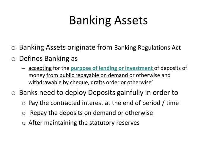 banking assets