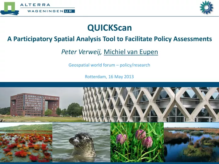 quickscan a participatory spatial analysis tool