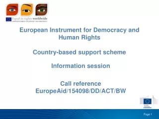European Instrument for Democracy and Human Rights Country-based support scheme