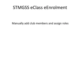 STMGSS  eClass eEnrolment