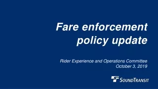Fare  enforcement  policy update