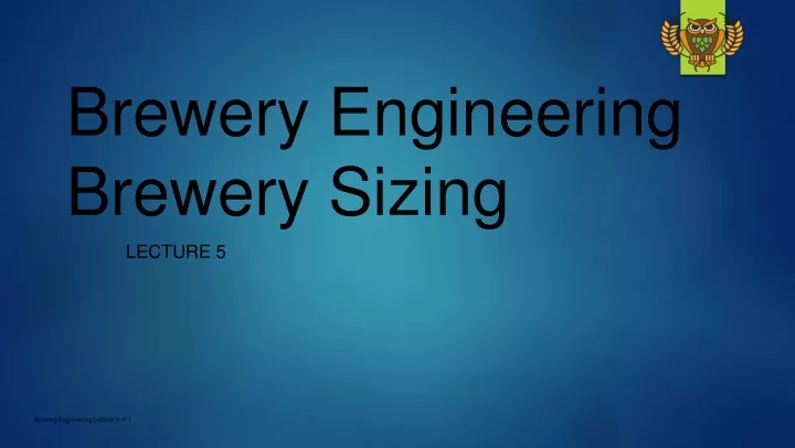 brewery engineering brewery sizing