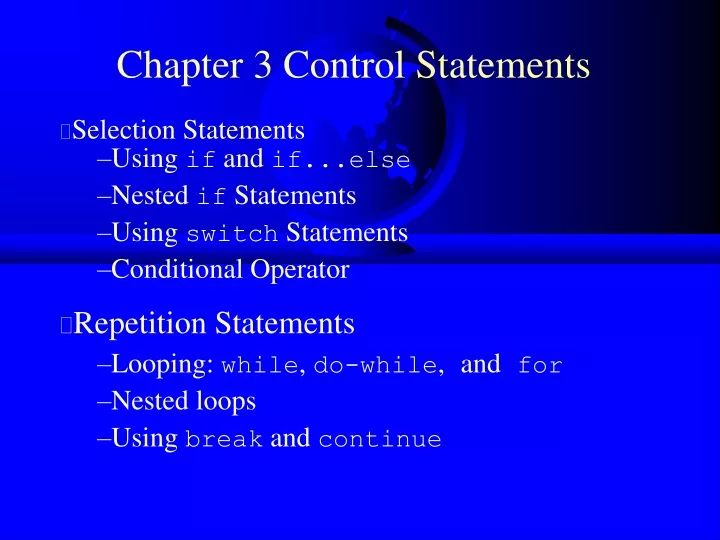 chapter 3 control statements