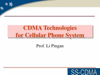 CDMA Technologies  for Cellular Phone System