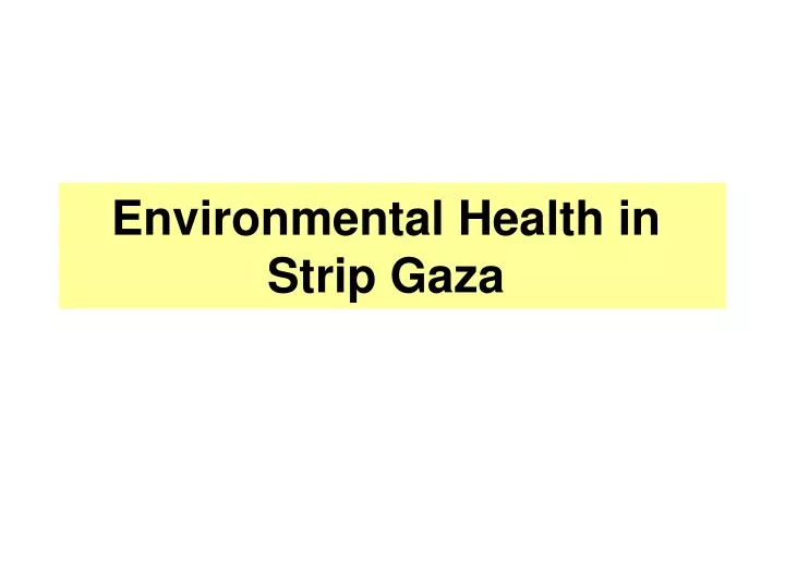 environmental health in gaza strip