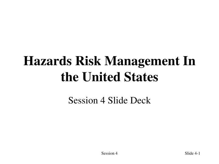 hazards risk management in the united states