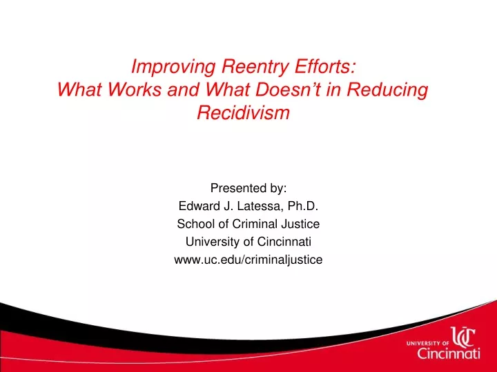 improving reentry efforts what works and what doesn t in reducing recidivism