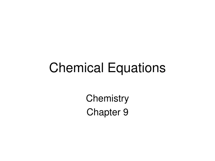 chemical equations