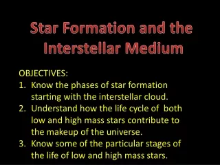 Star Formation and the  Interstellar Medium