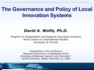 The Governance and Policy of Local Innovation Systems