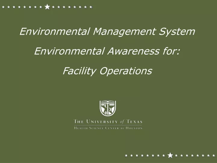 environmental management system environmental awareness for facility operations