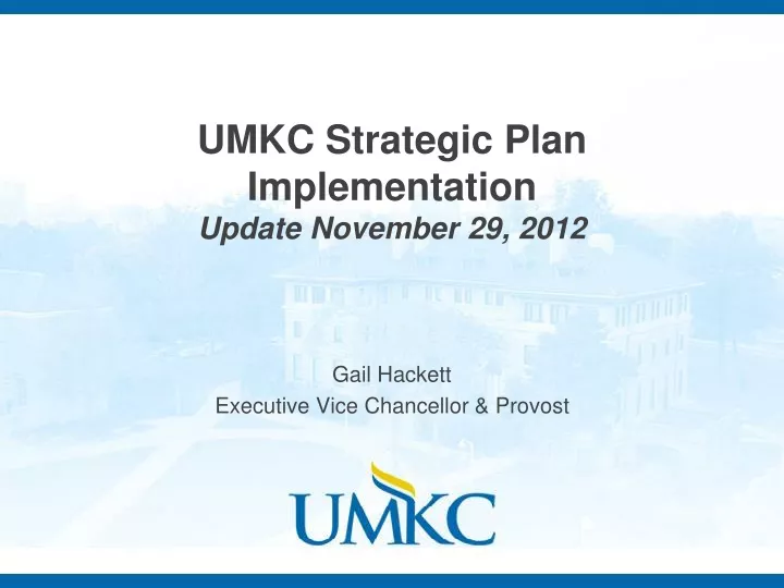 umkc strategic plan implementation update november 29 2012