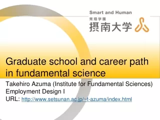 Graduate school and career path in fundamental science