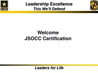 Welcome JSOCC Certification