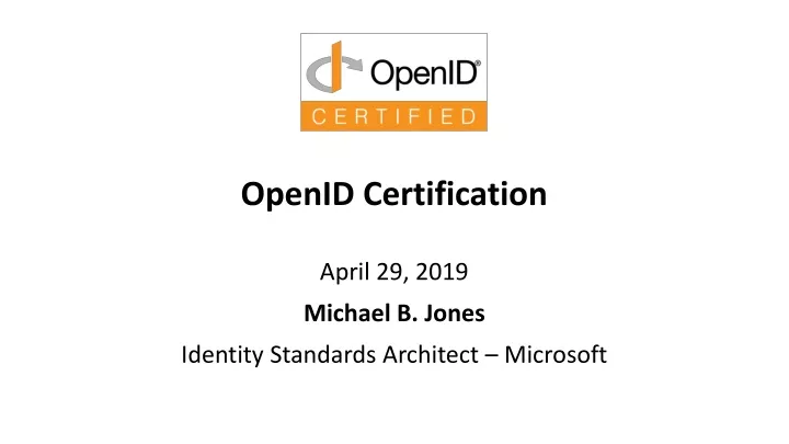 openid certification