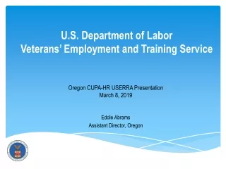 U.S. Department of Labor  Veterans’ Employment and Training Service