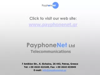 Payphone Net Ltd Telecommunications