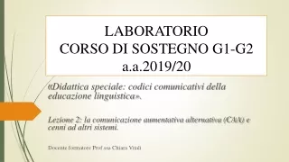 LABORATORIO CORSO DI SOSTEGNO G1-G2 a.a.2019/20