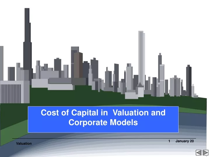 cost of capital in valuation and corporate models