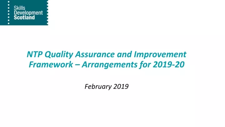 ntp quality assurance and improvement framework