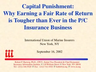 International Union of Marine Insurers New York, NY September 16, 2002