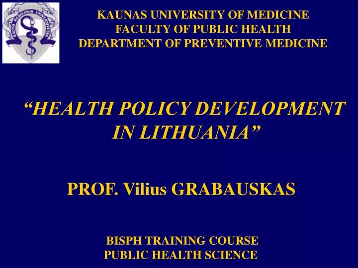 kaunas university of medicine faculty of public