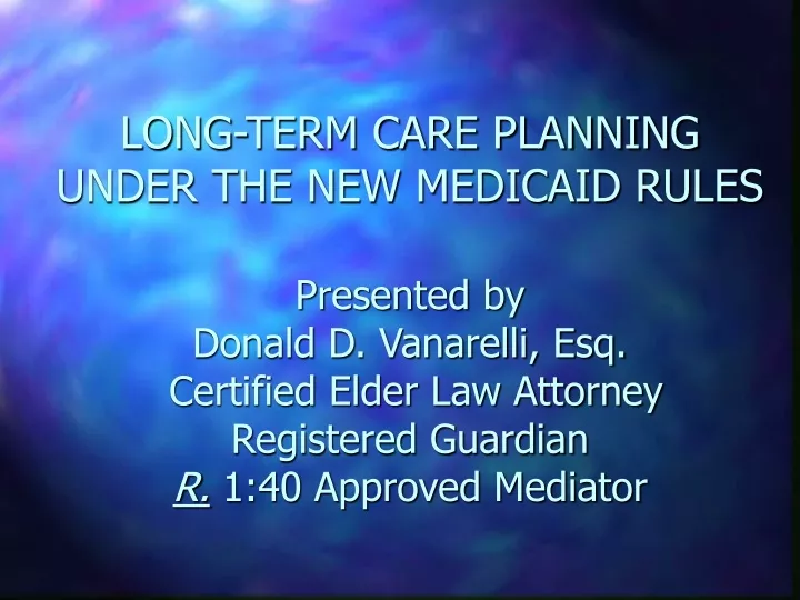 long term care planning under the new medicaid