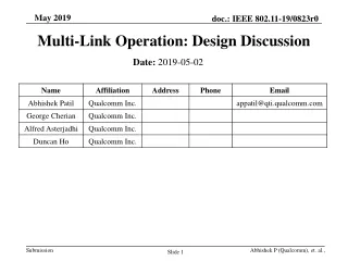 Multi-Link Operation: Design Discussion