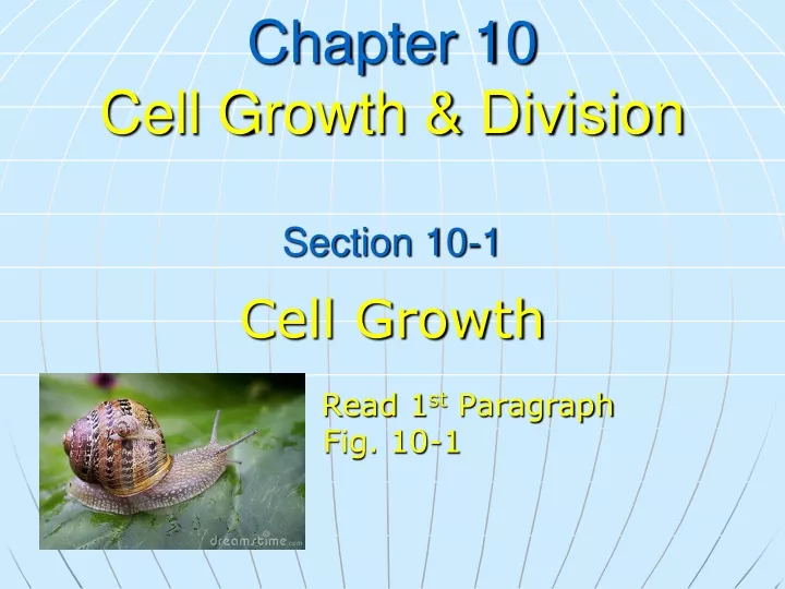 chapter 10 cell growth division section 10 1