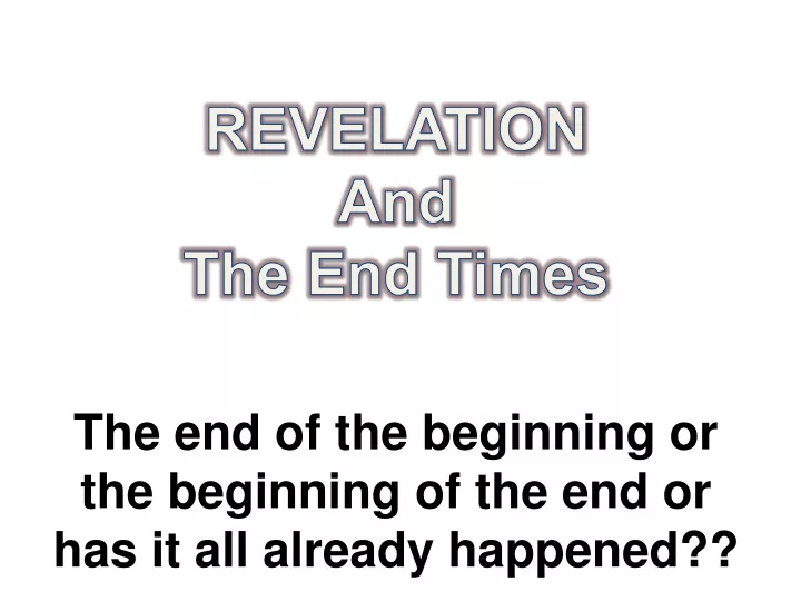 revelation and the end times