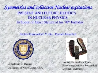 Symmetries and collective Nuclear excitations               PRESENT AND FUTURE EXOTICS