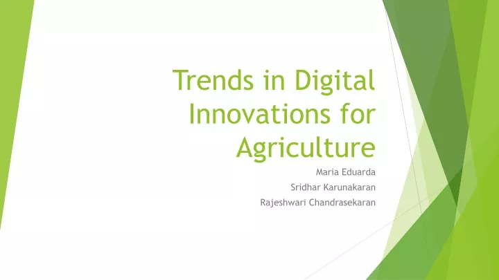 trends in digital innovations for agriculture