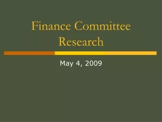 Finance Committee Research