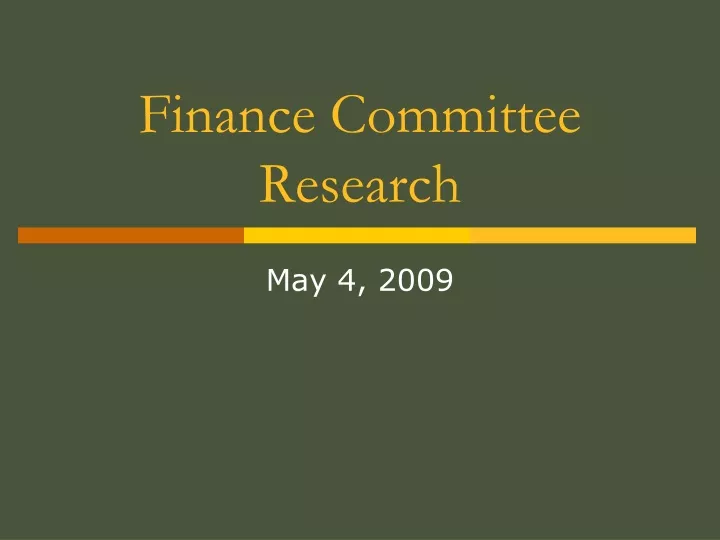 finance committee research