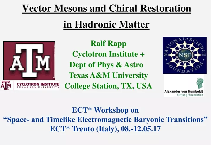 vector mesons and chiral restoration in hadronic matter