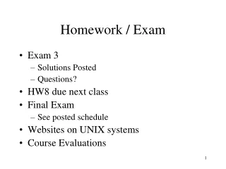 Homework / Exam