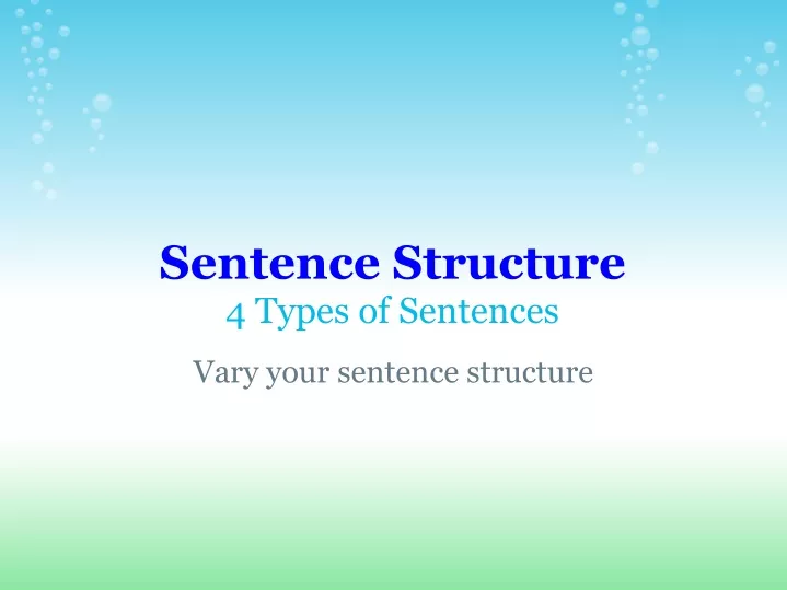 sentence structure 4 types of sentences
