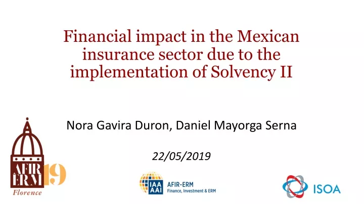 financial impact in the mexican insurance sector due to the implementation of solvency ii