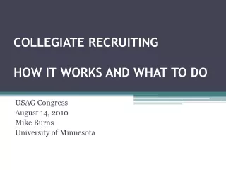 COLLEGIATE RECRUITING HOW IT WORKS AND WHAT TO DO