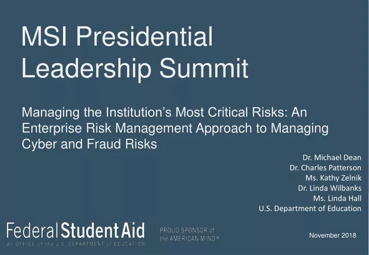 msi presidential leadership summit