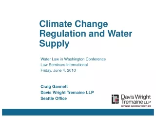 Climate Change Regulation and Water Supply