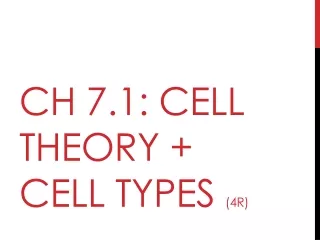 Ch  7.1: cell theory + cell types  (4R)