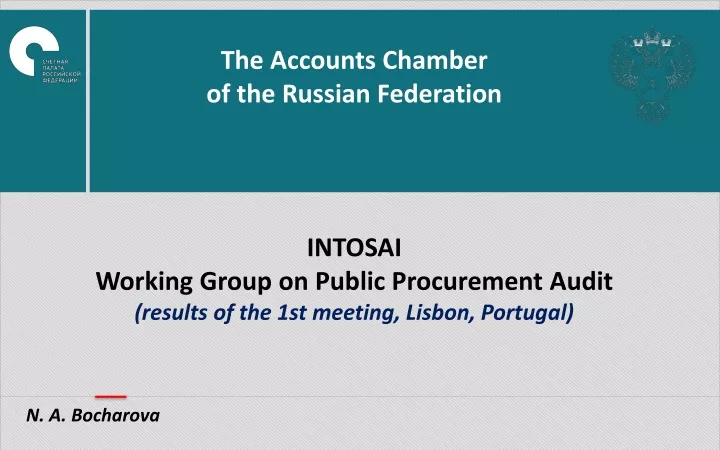 the accounts chamber o f the russian federation