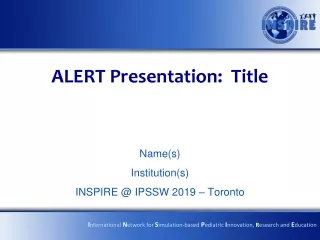 ALERT Presentation:  Title